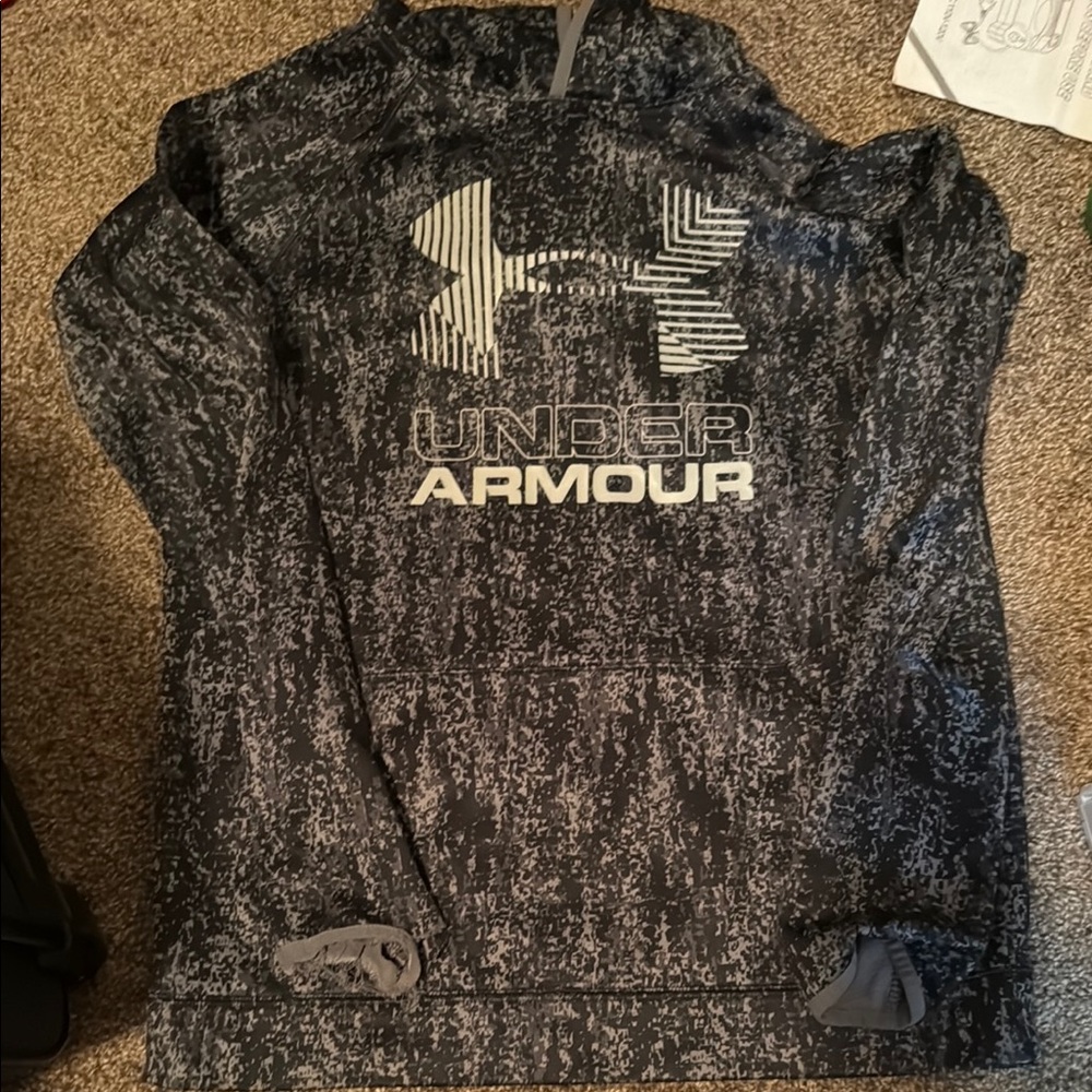 Under Armour Black Sweatshirt with Logo and Soft Texture